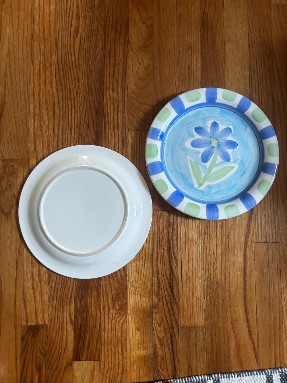 Blue Floral Stoneware Dinner Plates - Set of 2